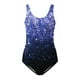 thumbnail image 3 of Gibobby Traje de baño de una pieza 2023 Traje de baño de 1 pieza para mujer Traje de baño de playa para mujer Tie Dyed 3D Impreso Verano europeo y americ(Azul,XL), 3 of 5