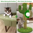 thumbnail image 4 of Cat Scratching Post, 23.6" Cactus Cat Scratcher Kitten Scratch Post with Sisal Rope for Indoor Cats Claw Scratcher, Vertical Green Cat Tree with Dangling Ball for Kitties Medium, 4 of 9
