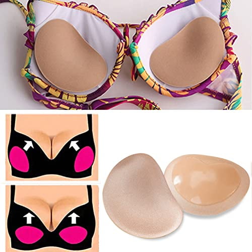 Silicone Adhesive Bra Pads Breast Inserts Breathable Push Up Sticky Bra Cups  for Swimsuits & (Beige) 