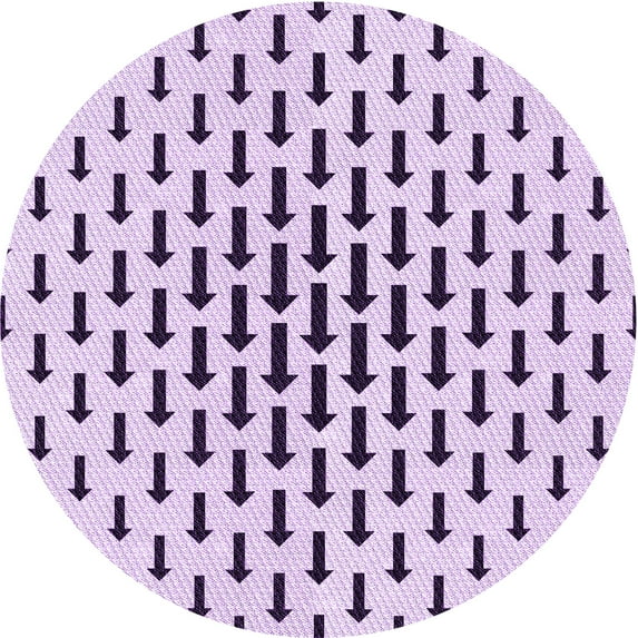 Ahgly Company Machine Washable Indoor Round Transitional Purple Flower Purple Area Rugs, 6' Round