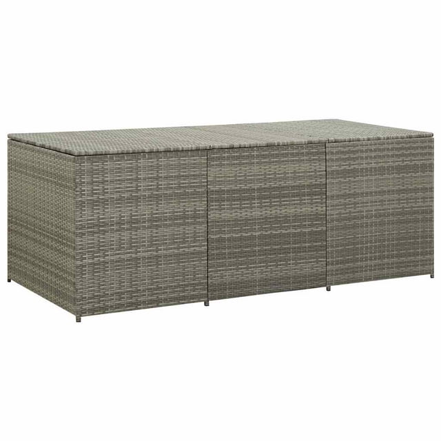 vidaXL Boîte de Rangement de Jardin en Rotin Synthétique 180x90x70 cm Gris