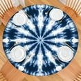 thumbnail image 2 of Blue Tie Dye Starburst Pattern Round Fitted Tablecloth with Elastic Edge,Dining Table Cover Waterproof,Outdoor Round Tablecloth for Camping,Dining,Indoor and Outdoor, 2 of 7