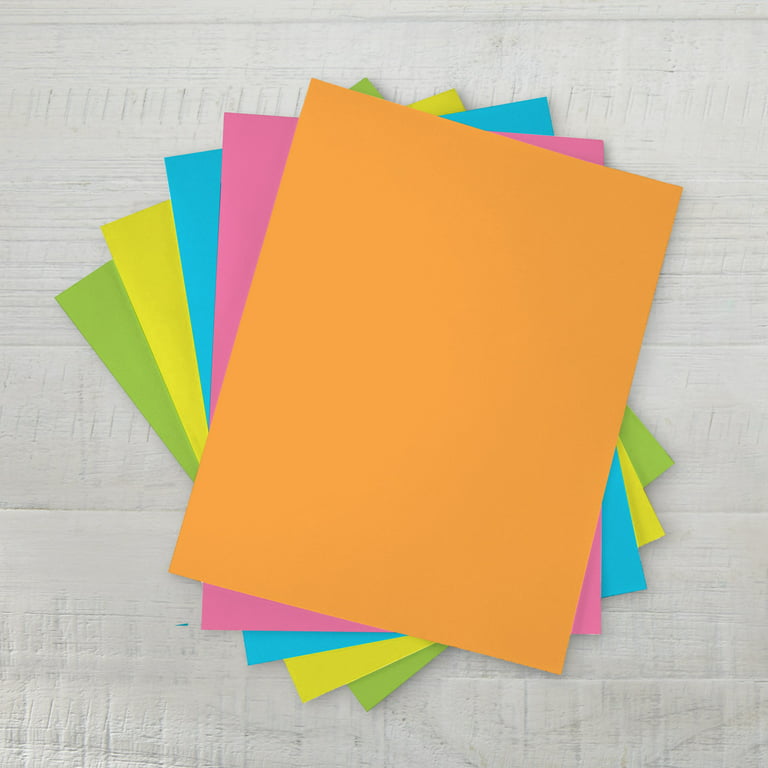 Pen + Gear Card Stock Paper, Assorted Neon, 8.5 x 11, 65 lb, 300 Sheets, 55305-4