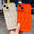 thumbnail image 5 of Water Ripple Pattern Case for iPhone 13 Soft TPU Shockproof Camera Protective Back Cover for Women Girl Curly Wave Frame Phone Case for iPhone 13 6.1 Inch Orange, 5 of 12
