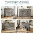 thumbnail image 4 of LINSY HOME Dresser for Bedroom, Long Dresser with 9 Drawers and Antique Handles, Chest of Drawers for Living Room, Entryway and Hallway, Gray, 4 of 8
