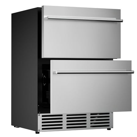 Simzlife 23.5 in. 5 cu. ft. 160 Can Built-In and Standard Beverage Refrigerator in Stainless Steel with UV-Blocking