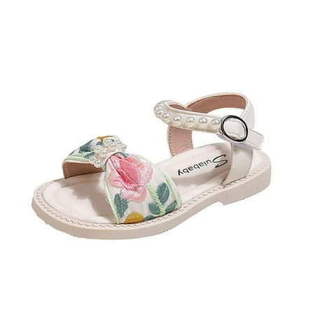 Nmnitkp Sandals for Girls Safe and Odor-Free Toddler Girls Sandals Easy to Slip On and Off Girls Toddler Sandals Little Non-Slip Soft Sole Girls Kids Shoes(Toddler /Little/Big Kids)
