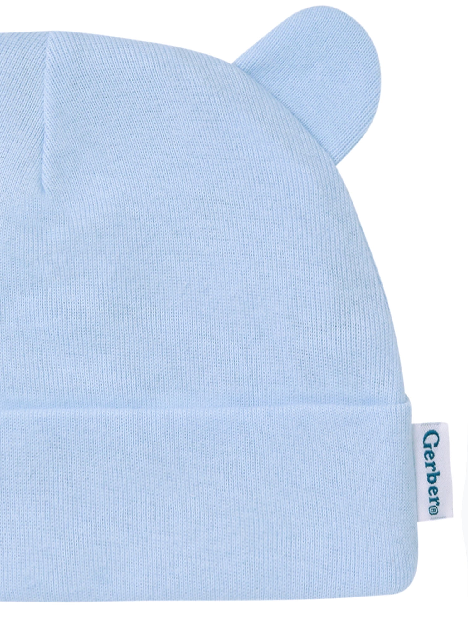 Gerber Baby Boy Cotton Caps, 2-Pack, Sizes Newborn - 0/6 Months