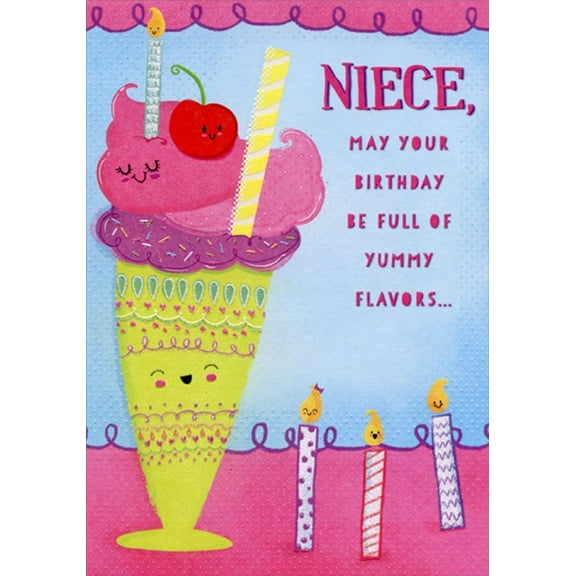 Designer Greetings Fruit Shake: Yummy Flavors Juvenile Birthday Card for Young Niece