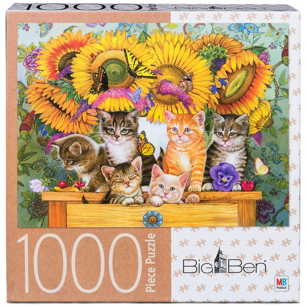 big ben 1000 piece adult jigsaw puzzle summer kittens walmartcom