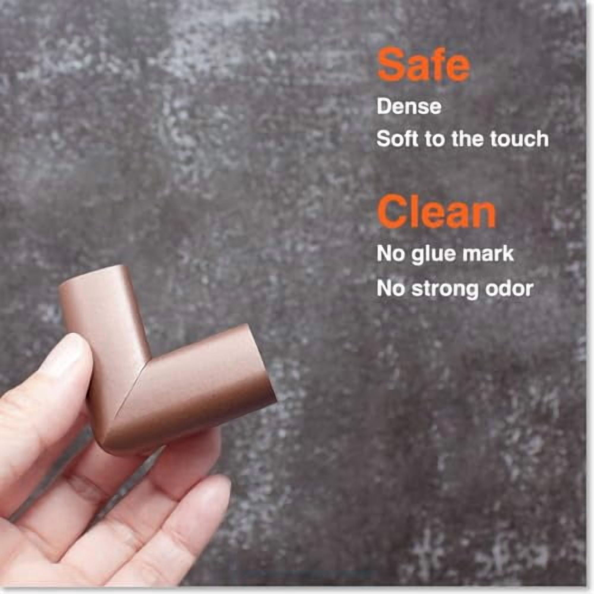Slimfit Corner Edge Protector for Baby Proofing (Small 18ft Edge 8 Corners), Furniture Safety Bumper Guard, Soft NBR Rubber Foam, 3M Adhesive, Coffee Brown