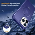 thumbnail image 3 of Allytechgroup iPhone 14 Plus Case Magnetic, Compatible with Magsafe & Car Mount Adjustable Stand Ring Holder Heavy Duty Shockproof Anti-Scratch Matte Phone Case for iPhone 14 Plus, Darkblue, 3 of 7