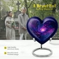 thumbnail image 3 of MUKTIVE Galaxy Urns for Human Ashes Adult Female & Male, Burial Heart Urns for Adult Human Ashes, Funeral Blue Urn for Husband & Wife, Holds 160 Cubic, Memorial Gifts for Loss of Mom, 8 Inch, 3 of 7