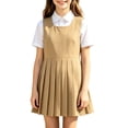 thumbnail image 2 of Coerni Girls Pleated School Uniform Dress Knee Length A-Line Tank Dress Preppy Style Toddler & Teen Sleeveless Jumper Dress 3-18 Years, 2 of 6