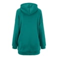 thumbnail image 2 of Lixiuxyad Women Winter Warm Long Zipper Hooded Jackets Sweatshirt Loose Pocket Drawstring Hoodie Coat Green, 2 of 4