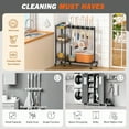 thumbnail image 6 of Broom Holder with Cleaning plies Organizer Broom Closet Storage Cabinet with Cleaning Caddy Cleaning Cart with Mop Hanger Gripper Rack Hooks Janitorial Housekeeping cart Laundry Room Organization, 6 of 8