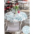 thumbnail image 5 of Outdoor Tablecloth with Umbrella Hole for Patio/Picnic/Party/Camping, Blue Willow Leaves Waterproof Table Cloth Round Cover Washable, Modern Dotted Boho Minimalist Art (Dia 60"), 5 of 9