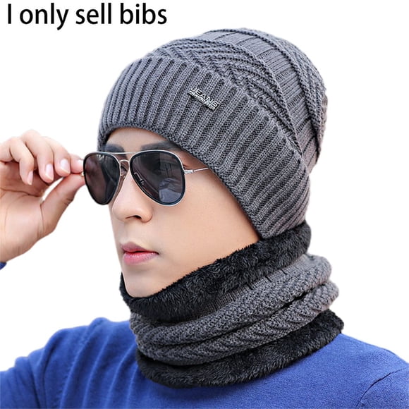 Winter Plush Thickening Knitted Hat Bib Fashionable Warm Breathable Windproof Hike Skiing Ride A Bicycle Gift