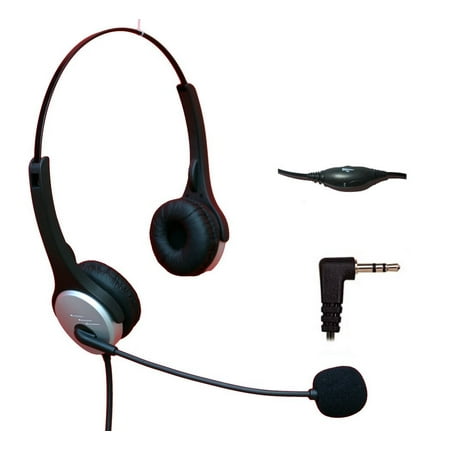 Voistek Corded Binaural Call Center Telephone Headset Noise Cancelling Headphone with Flexible Microphone for Cisco Linksys