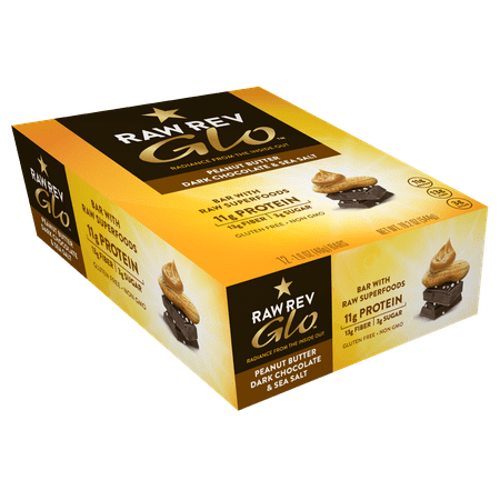 Raw Rev Glo Protein Bar Peanut Butter, Dark Chocolate & Sea Salt, 12 (Best Raw Protein Bars)