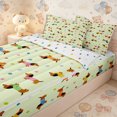 thumbnail image 3 of Erosebridal Pale Lime Sausage Dog Zipper Full Size Comforter Sets with Fitted Sheet and 2 Pillowcases,Rainbow Dot Zipper Bedding Set,Green Ivory,4pcs,Reversible, 3 of 6