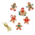 thumbnail image 4 of Decoración colgante navideña, decoración para de Navidad, diseño de escena con cuerda, regalo de Navidad, adornos colgantes de cumpleaños. 6 piezas hombre de jengibre, 4 of 8