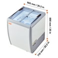 thumbnail image 3 of VEVOR Commercial Ice Cream Display Case, 5.6 Cu.ft Chest Freezer, Mobile Glass Top Deep Freezer, Restaurant Gelato Dipping Cabinet, 2 Sliding Glass Doors, Locking Casters, White, 3 of 10