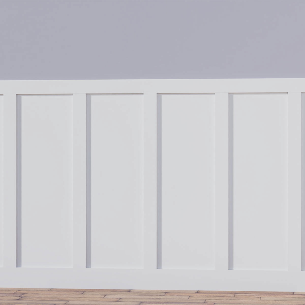 56" Height with 12" to 15" Wide Adjustable Wall Panels, Classic Shaker 8' PVC Wainscoting Kit, (for heights up to 56"H)