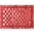 thumbnail image 1 of Ahgly Company Machine Washable Indoor Rectangle Checkered Red Modern Area Rugs, 2' x 5', 1 of 4