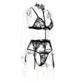 thumbnail image 3 of Mujeres Sexy Body de encaje Ropa interior Sujetador de perspectiva Panty Liguero, XL, Negro tholdsy XX000193-12, 3 of 7