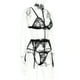 thumbnail image 3 of Mujeres Sexy Body de encaje Ropa interior Sujetador de perspectiva Panty Liguero, XL, Negro Yuarrent XX000193-12, 3 of 7