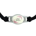 thumbnail image 2 of Wedding Floral Sister of the Groom Novelty Suede Leather Metal Bracelet, 2 of 3