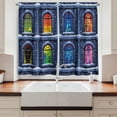 thumbnail image 2 of Ambesonne Colorful Kitchen Curtains, Snowy Winter Night, 55"x39", Multicolor, 2 of 3
