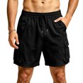 thumbnail image 3 of Sentmoon Mens Cargo Shorts Mens Gym Shorts with Pockets Drawstring High Waist Men's Running Shorts Beach Day Essentials for Festival and Music Event S-3XL, 3 of 8