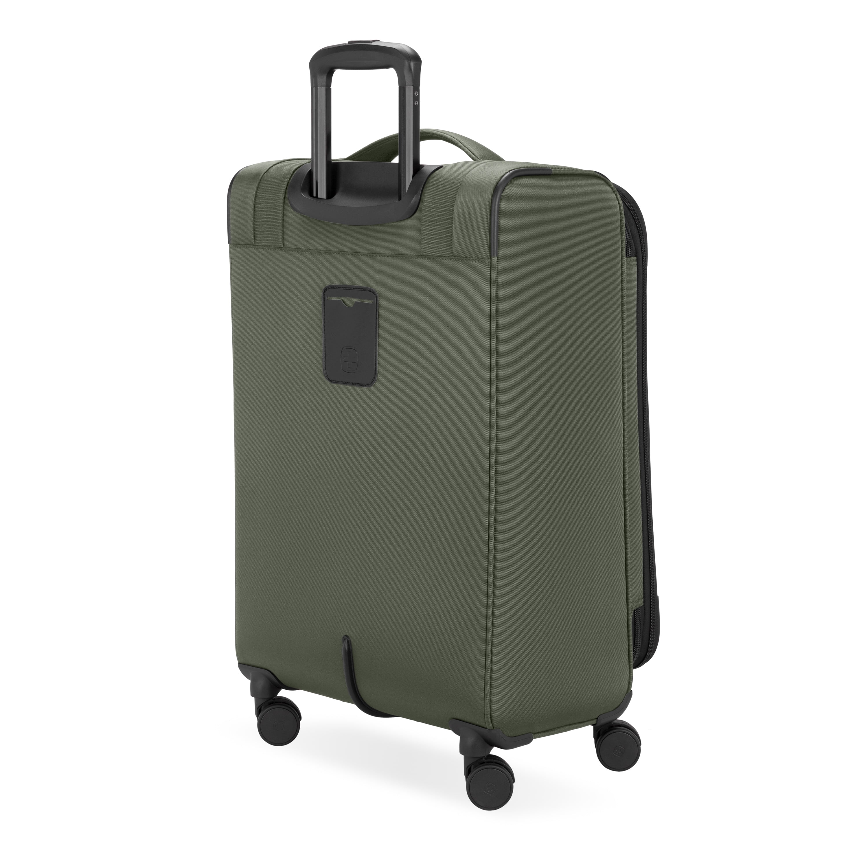 SWISSGEAR Stride Expandable Medium Checked Spinner Luggage, Olive Green, 8 Wheels & Built-in TSA Lock