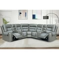 thumbnail image 2 of Kamiri 5 - Piece Faux Leather Reclining Sectional in Gray, 2 of 5