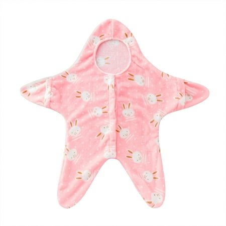 

Qufokar Twins Clothes Girls Personalized Stuff for Girls Baby Boys Girls Cartoon Swaddle Wrap Printed Star Sleeping Blanket Thick Fleece Warm Hoodie Swaddle Wrap