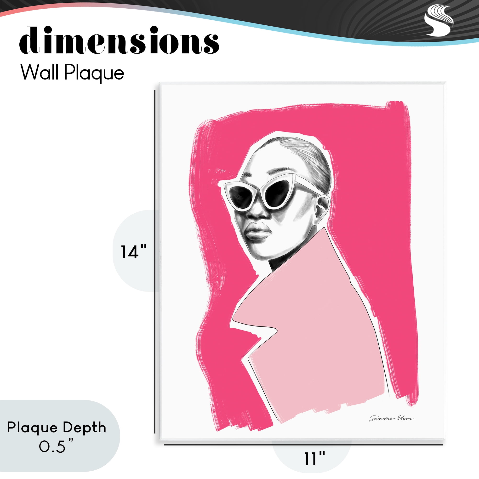 Stupell Industries Pink Attitude Fashion Portrait Wall Plaque Art, design by Simone Elum