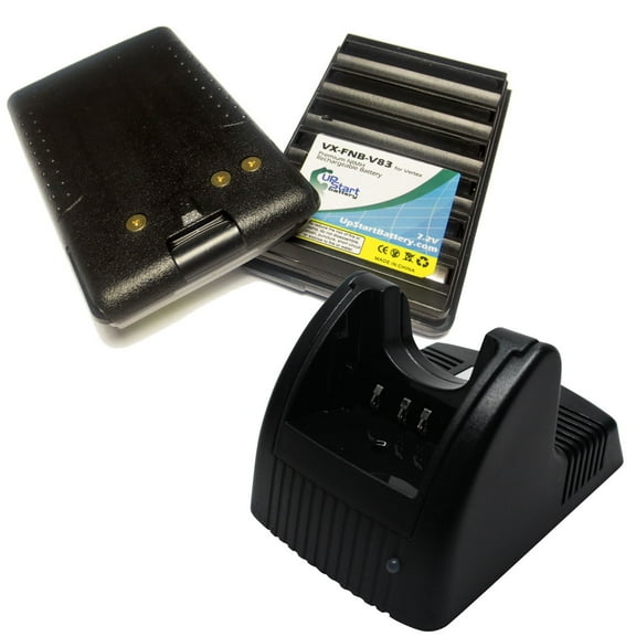 2x Pack - Yaesu FT-270R Battery   Charger - Replacement for Yaesu FNB-83 Two-Way Radio Battery and Charger (1600mAh, 7.2V, NI-MH)