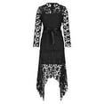 thumbnail image 6 of Long Dresses for Lady Hollow Lace Maxi Dress Womens Formal Evening Gowns, Asymmetrical Elegant Long Floor-Length Lace Dress Black 3XL, 6 of 6