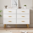 thumbnail image 2 of Ourlova Commode à 6 Tiroirs, Commode Moderne en Bois avec Poignées Dorées et Espace de Rangement, Commode pour Chambre, Couloir, Salon et Entrée, 2 of 9