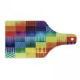 thumbnail image 1 of Abstract Cutting Board, Rainbow Colored Square Shaped Diverse Patterns Diagonal Forms Geometric, Decorative Tempered Glass Cutting and Serving Board, Wine Bottle Shape, Multicolor, by Ambesonne, 1 of 1