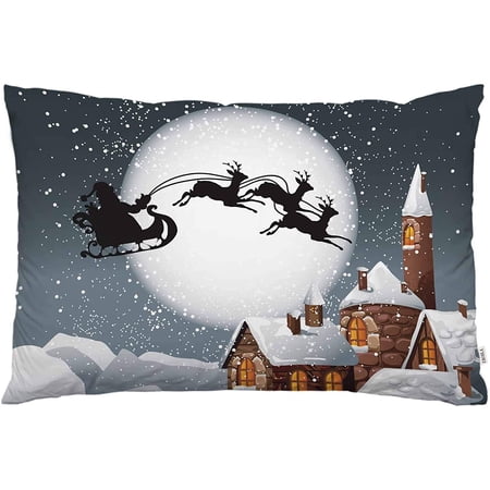 18x18 Inch Throw Pillow Cover - Elves Preparing Christmas Pine Tree Design, Velvet