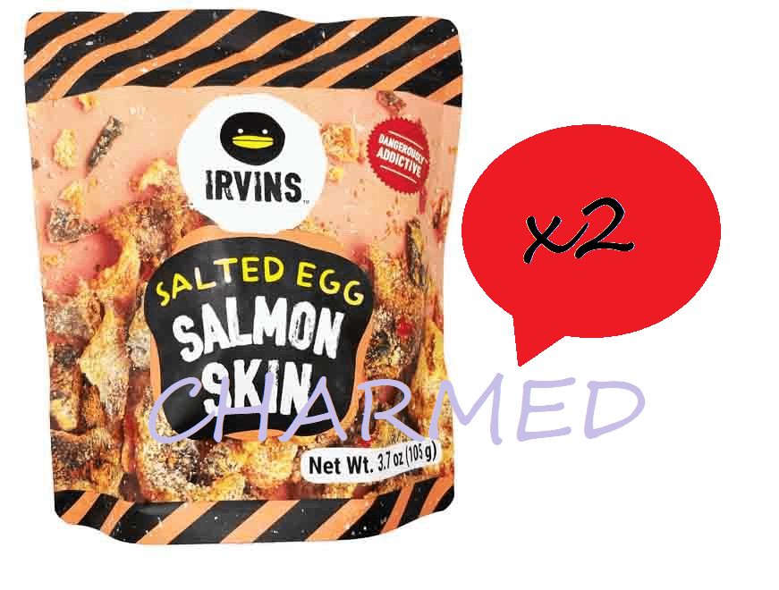 Irvins Salted Egg Salmon Fish Skin; 2x 3.7 oz (105g)