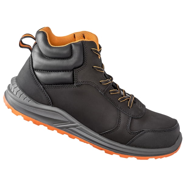 WORK-GUARD by Result - Botas de Seguridad de Nobuck Stirling con Cordones para Adultos Unisex (Negro, Gris, Naranja) WORK-GUARD by Result UTRW8505_blackgreyorange
