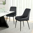thumbnail image 2 of HOMCOM Dining Chairs Set of 2, PU Leather Kitchen Chairs with Metal Legs, 2 of 10