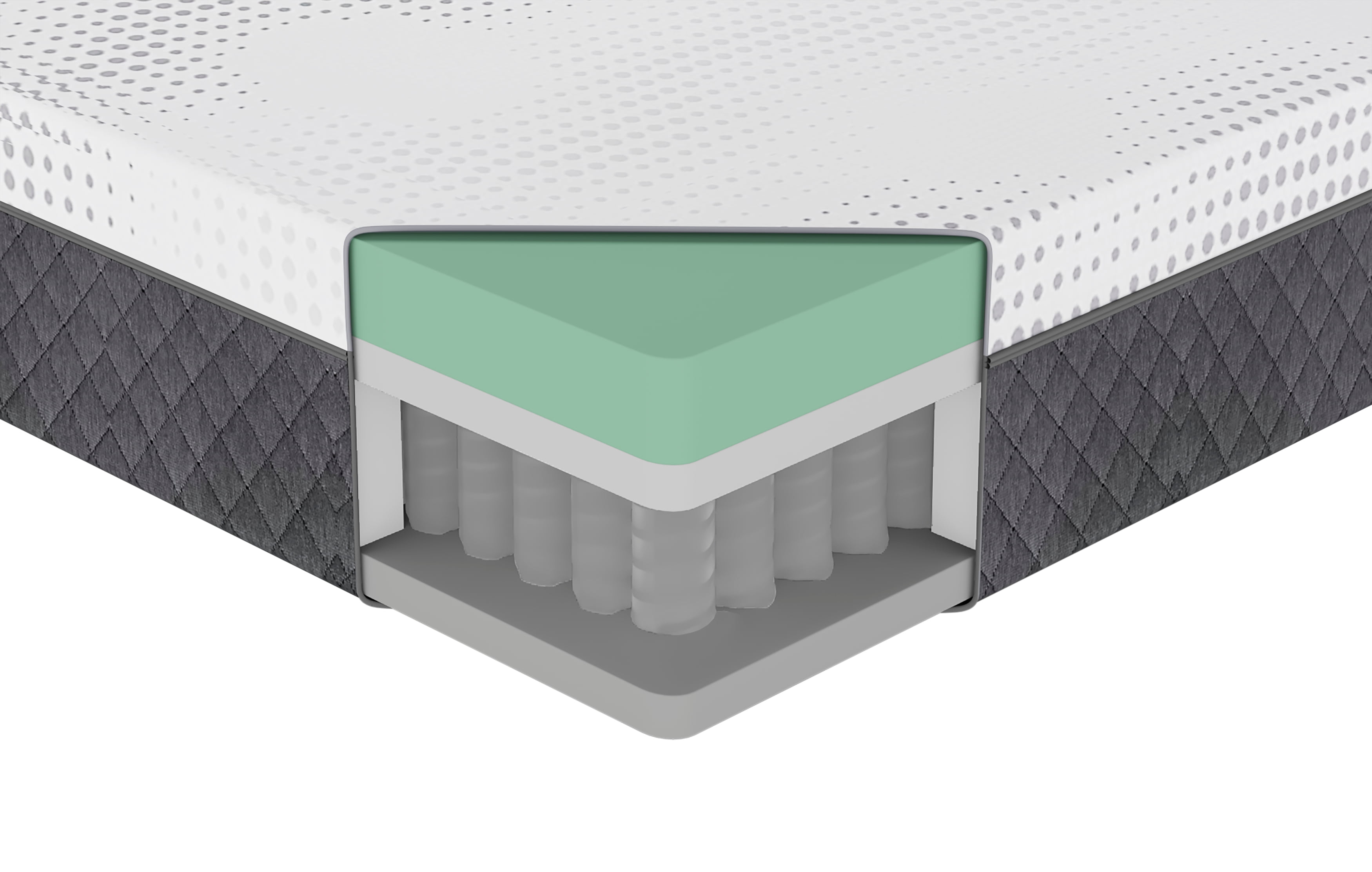 LiviNest Firm Cooling Hybrid Mattress: 12" Eastern King Bed - Green Tea Gel Memory Foam & Pocket Coils for Back Support - Motion Isolation for Couples & Hot Sleepers