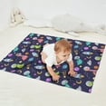 thumbnail image 2 of DarkBlue Cartoon Dinosaurs Space Rockets Pattern Blanket,Comfortable Soft Flannel Throw Blanket,All Season,Warm Lightweight Blankets for Sofa Bed Couch Living Room Chair,30"x40", 2 of 4