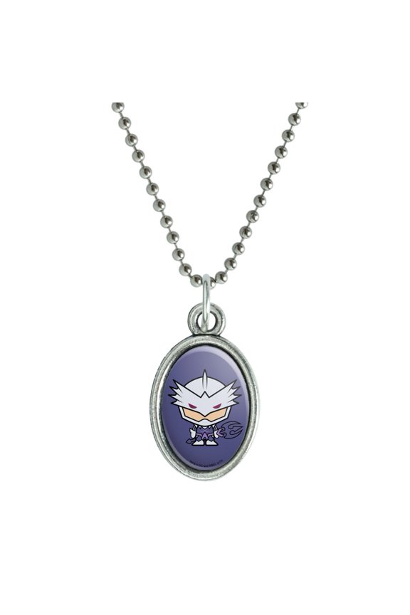Aquaman Movie Ocean Master Chibi Character Antiqued Oval Charm Pendant with Chain
