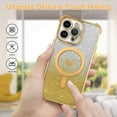 thumbnail image 6 of Magnetic for iPhone 12 Pro Max Case [Compatible with Magsafe] Glitter Cute Love Luxury Plating Plating Bling Clear Phone Case with Full Camera Lens Case for iPhone 12 Pro Max, Gold (6.7"), 6 of 12